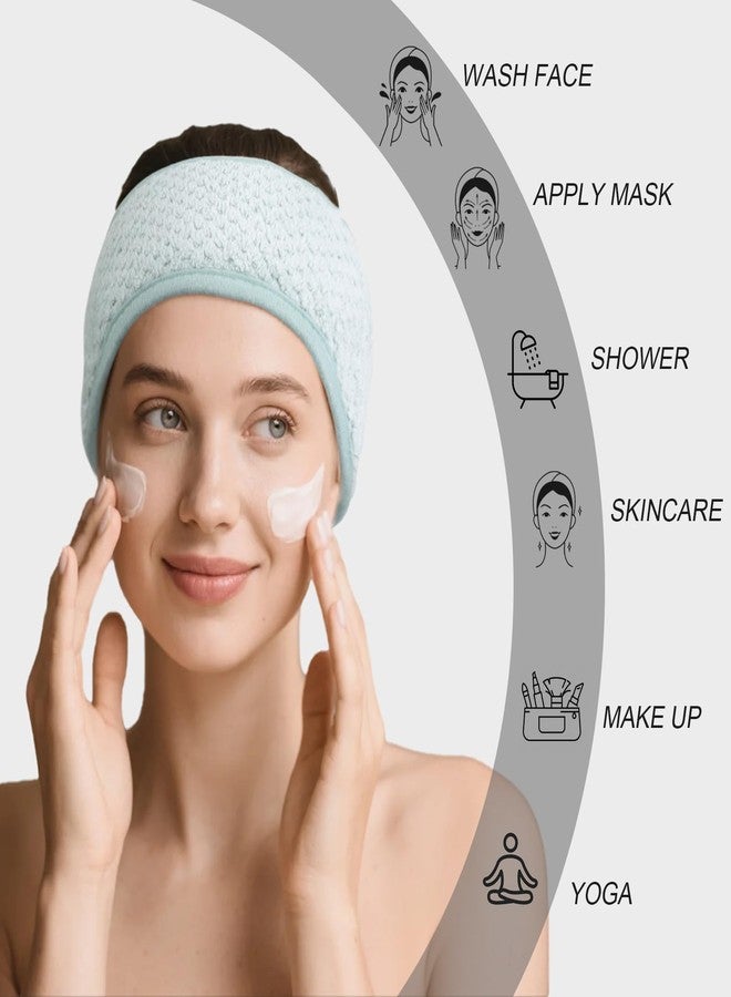 Huachi Skincare Headbands for Women Girls: Spa Headband for Washing Face Towel Hair Bands, Makeup Facial Face Wash Head Bands 4 PCS - Image 4